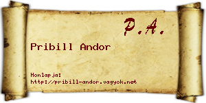 Pribill Andor névjegykártya